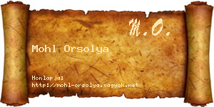 Mohl Orsolya névjegykártya